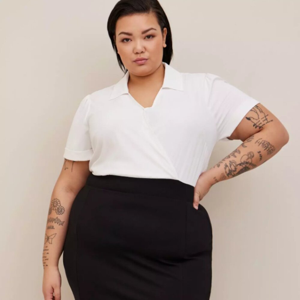 At The Knee Ponte Studio Crepe Bodycon Dress